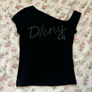 y2k dkny jeans top